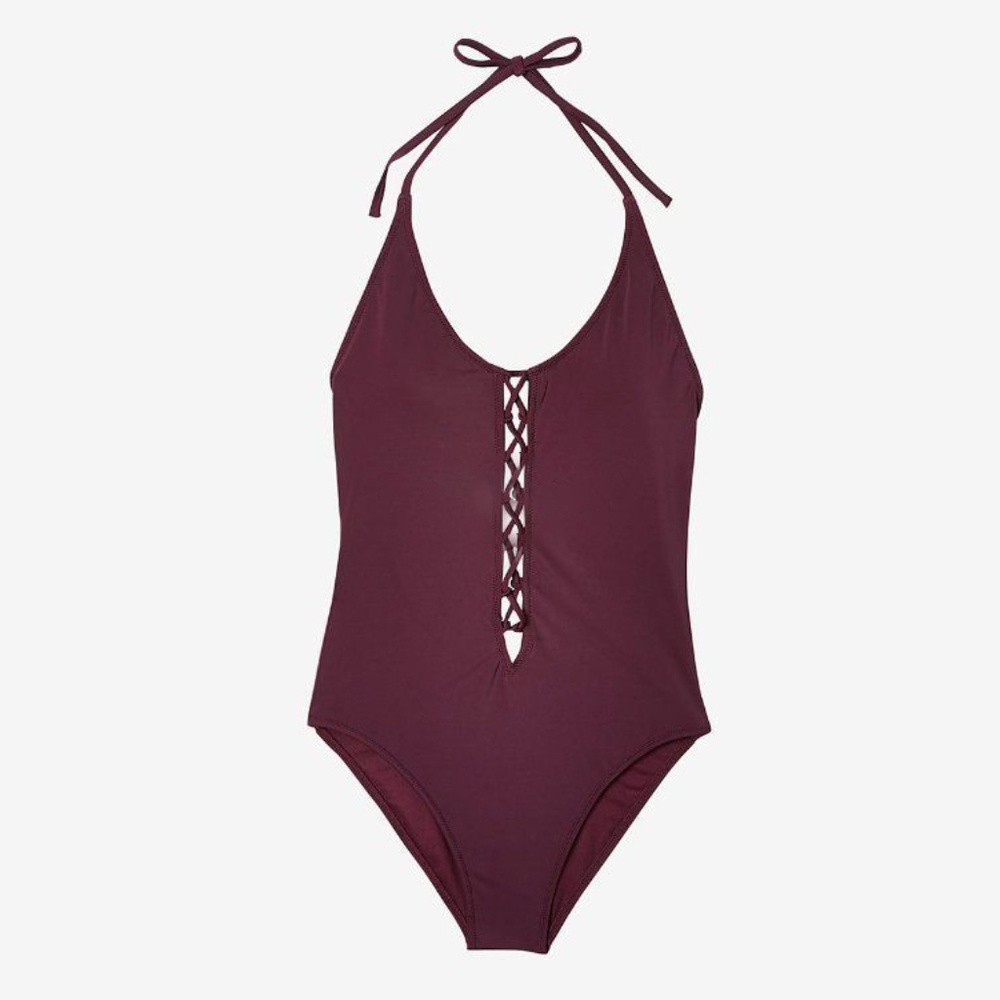 EXPRESS |  Lace-Up One-Piece Swimsuit